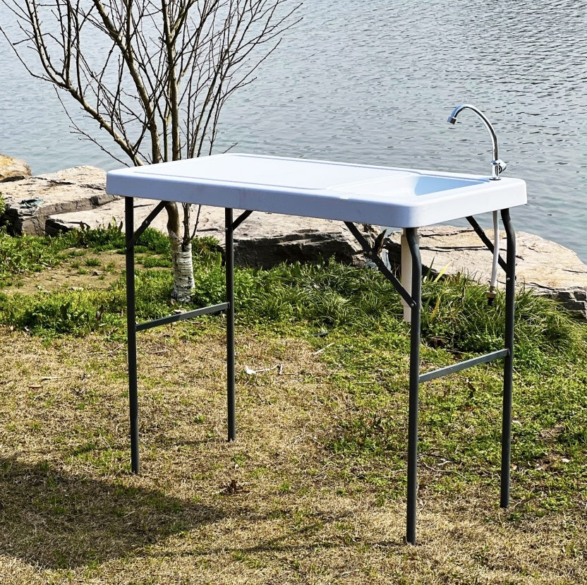 Outdoor Cleaning Table w/ Sink And Faucet