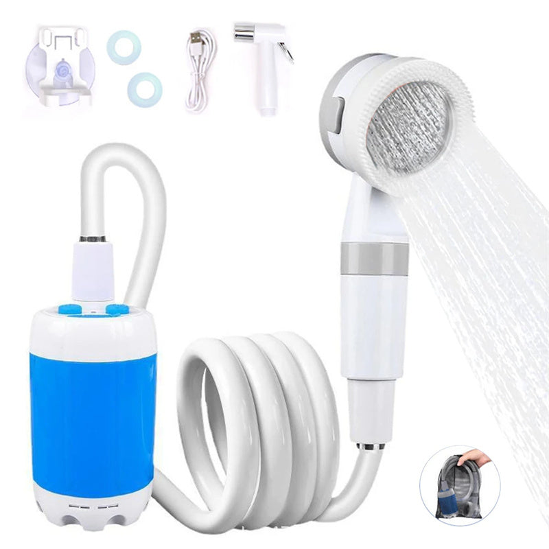 Outdoor Camping Shower Portable Electric Shower Gadgets Waterproof 5000mAh Rechargeable Battery Powered For Hiking Traveling - GeeStatuS