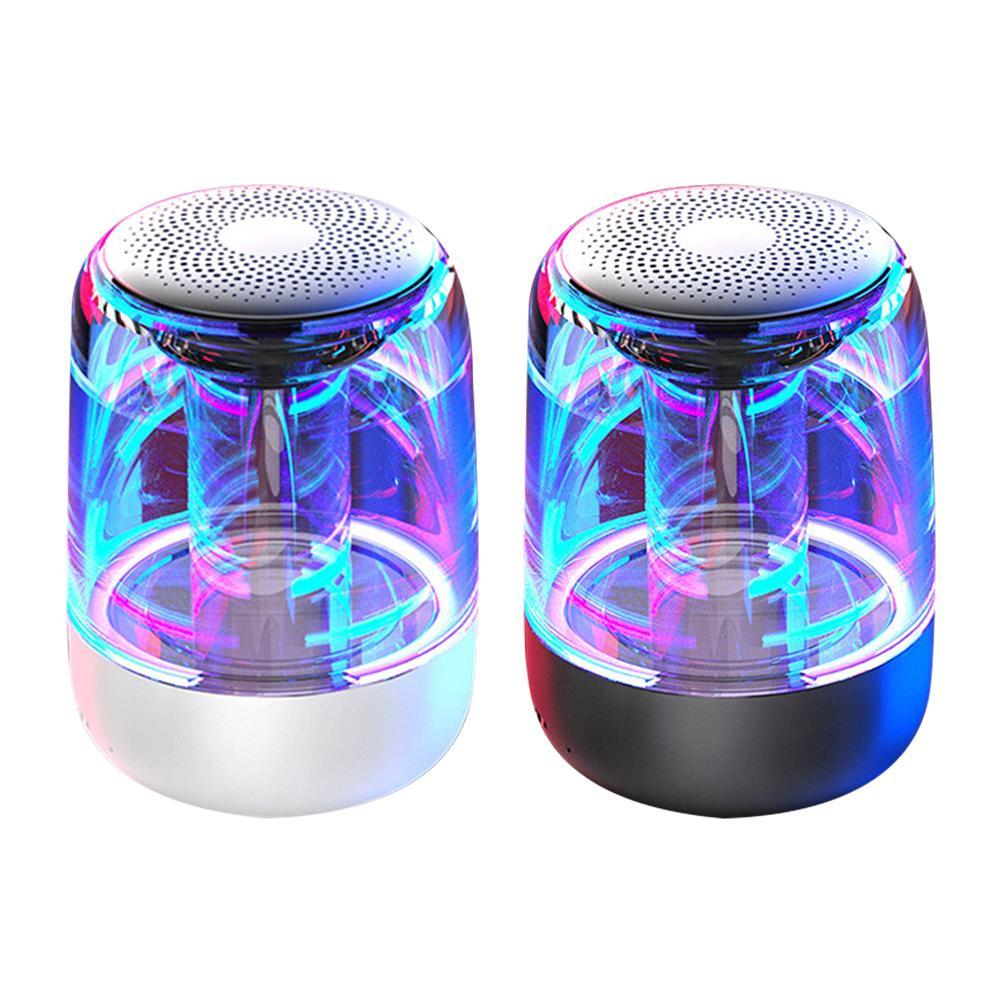 Portable Speakers Bluetooth Column Wireless Bluetooth Speaker Powerful Bass Radio with Variable Color LED Light - GeeStatuS