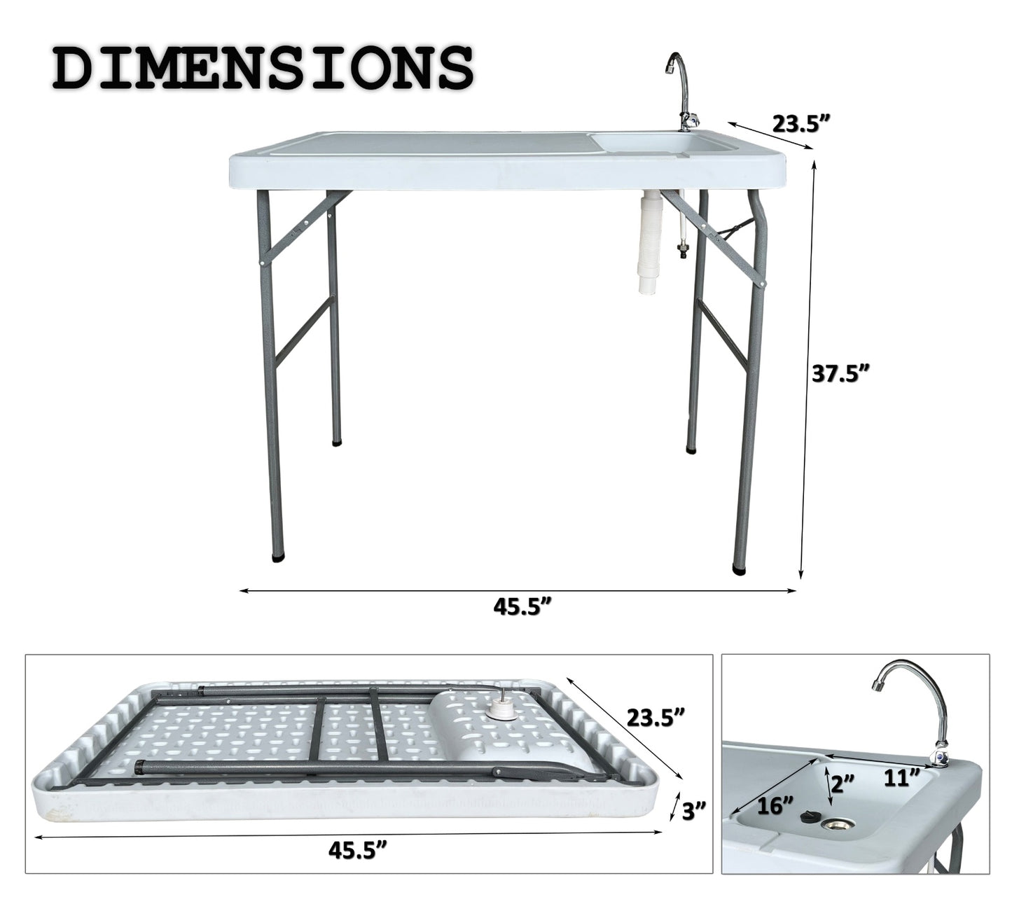 Outdoor Cleaning Table w/ Sink And Faucet