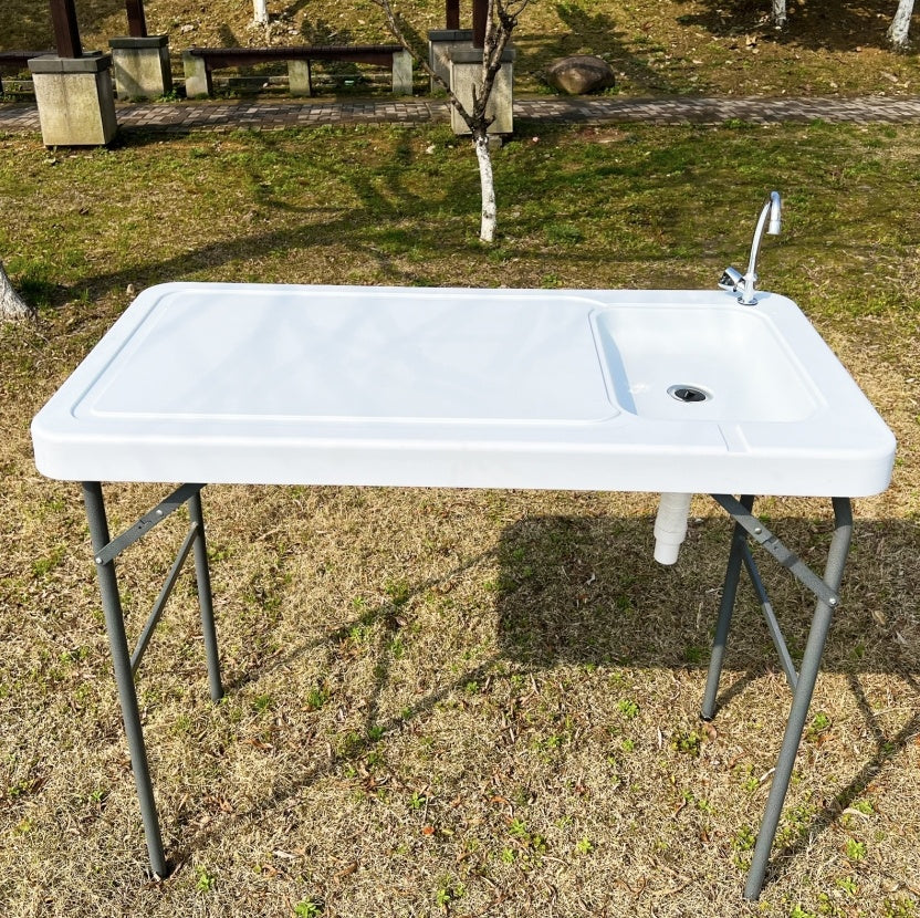 Outdoor Cleaning Table w/ Sink And Faucet