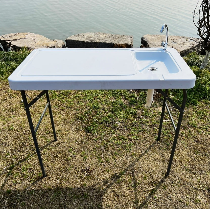 Outdoor Cleaning Table w/ Sink And Faucet