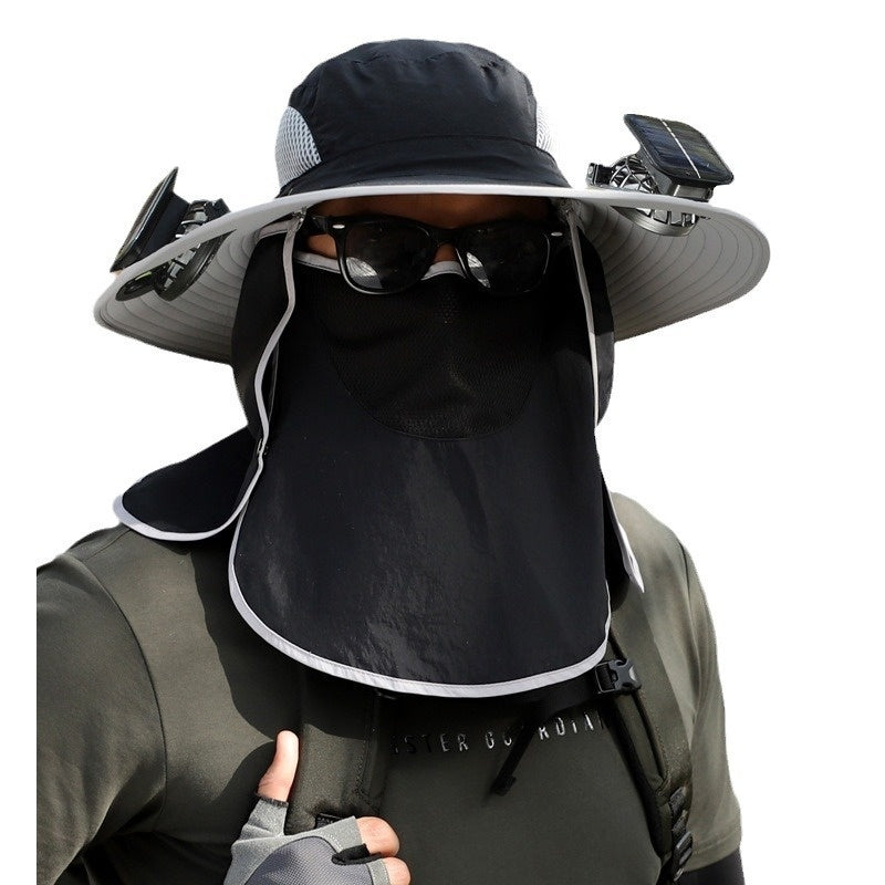 Solar Fan Sun Hat - Big Brim Outdoor Cooling Hat with Built-in Fan
