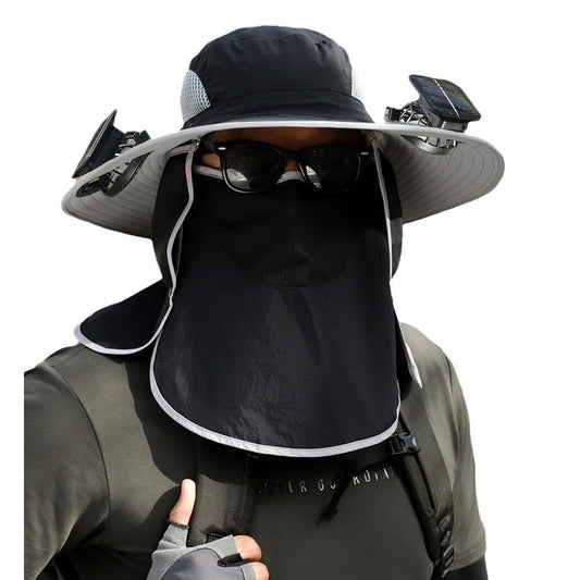 Solar Fan Sun Hat - Big Brim Outdoor Cooling Hat with Built-in Fan