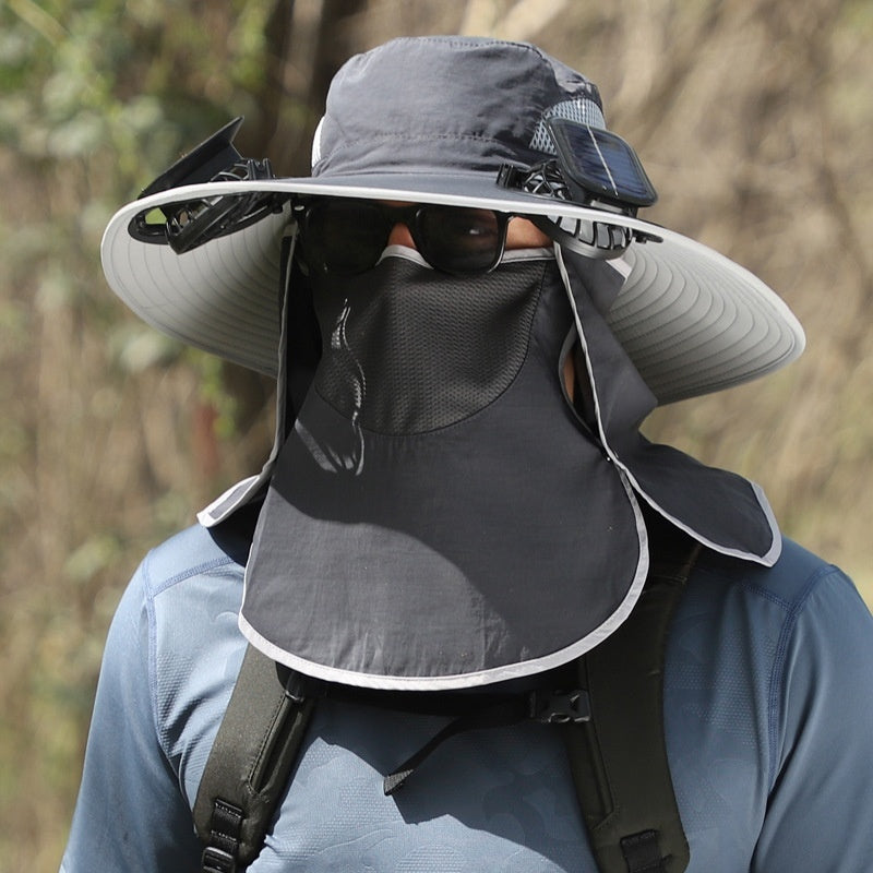 Solar Fan Sun Hat - Big Brim Outdoor Cooling Hat with Built-in Fan
