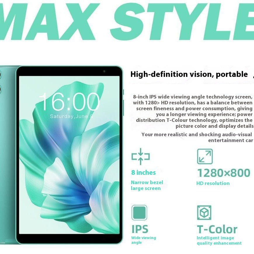 Android 13 Tablet 8-inch HD Eight-core Student 4GB 64GB - GeeStatuS