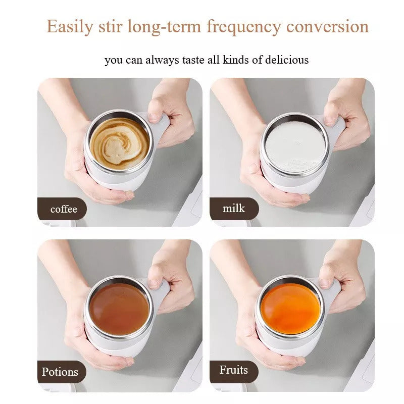 Rechargeable Model Automatic Stirring Cup Coffee Cup High Value Electric Stirring Cup Lazy Milkshake Rotating Magnetic Water Cup - GeeStatuS