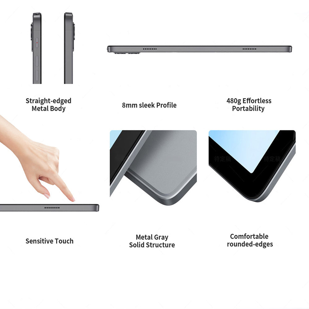 G-tab T11 Android 14 Tablet 10.1 Inch 1280&800 IPS Screen Unisoc T606 8 Core Max 1.6GHz 8GB RAM 4GB&4GB Expansion128GB ROM 2.4&5GHz WiFi Bluetooth 5.0 6580mAh Battery 8MP&13MP Camera Dual 4G - GeeStatuS