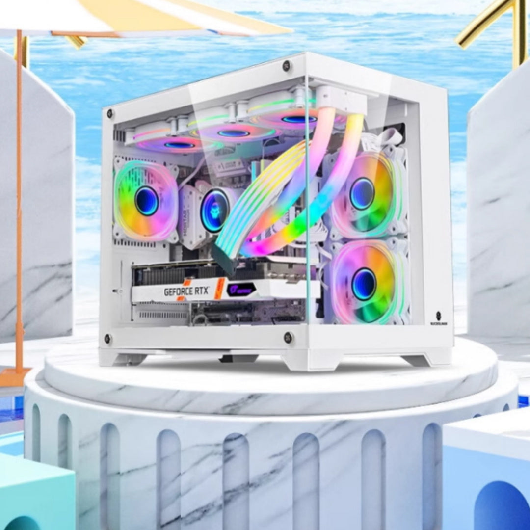 Panoramic Glass 360 Water-cooled Desktop Computer Host - GeeStatuS