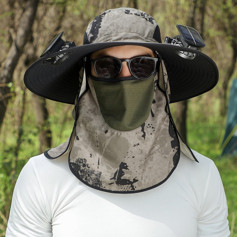 Solar Fan Sun Hat - Big Brim Outdoor Cooling Hat with Built-in Fan