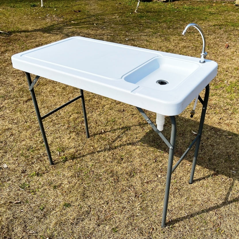Outdoor Cleaning Table w/ Sink And Faucet