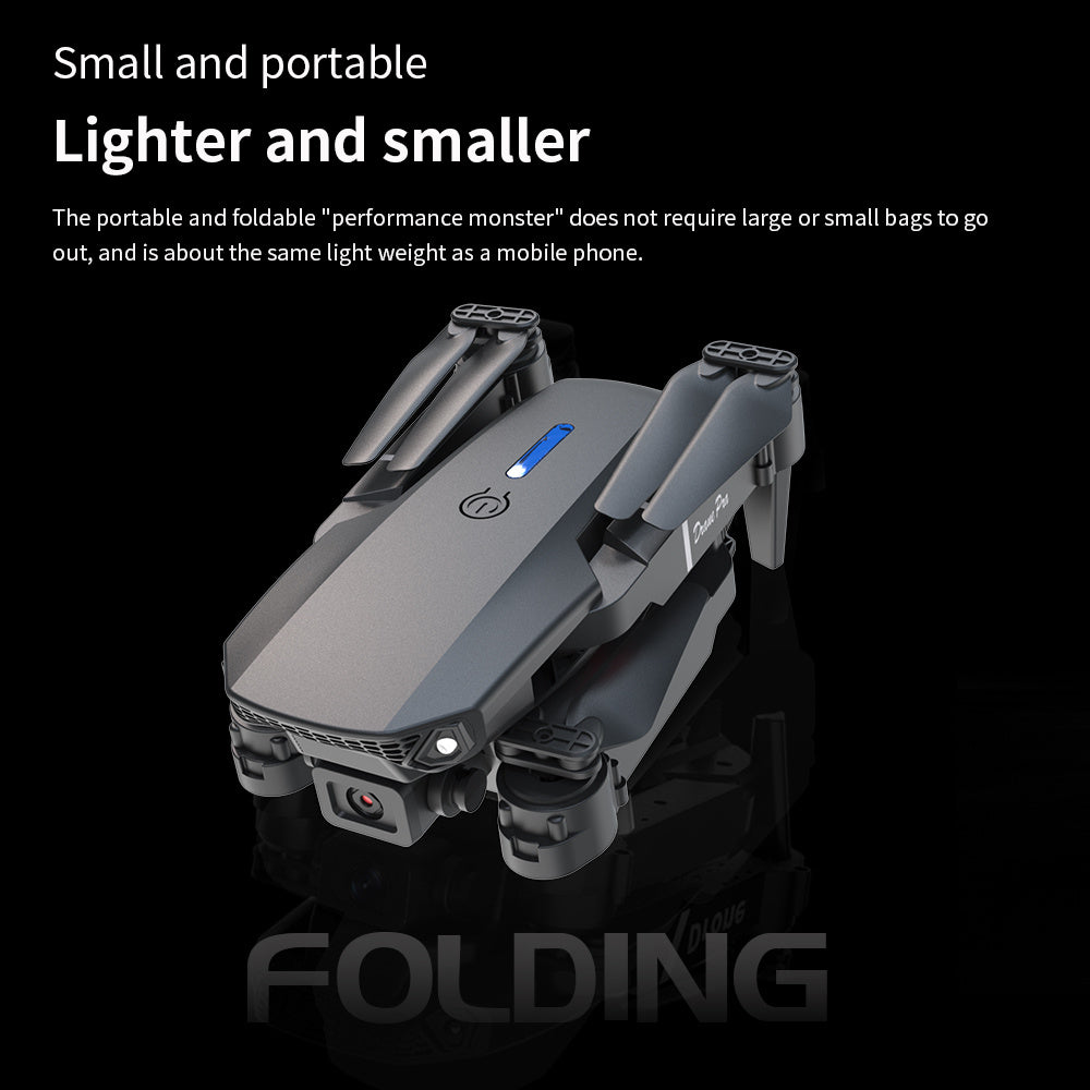 E88 Dual Camera Drone, WiFi FPV Double Folding RC Quadcopter Altitude Hold, Remote Control Toy For Beginners, Ideal Men's Gift For Outdoor Fun, Great For Christmas, Halloween, And Thanksgiving - GeeStatuS