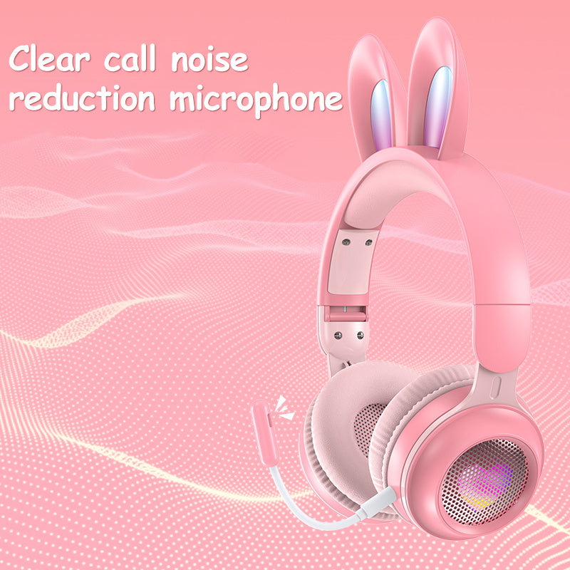 Rabbit Ear Headphones Wireless Luminous Extendable Wheat Headphones - GeeStatuS