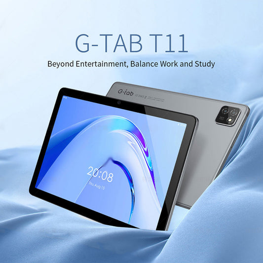 G-tab T11 Android 14 Tablet 10.1 Inch 1280&800 IPS Screen Unisoc T606 8 Core Max 1.6GHz 8GB RAM 4GB&4GB Expansion128GB ROM 2.4&5GHz WiFi Bluetooth 5.0 6580mAh Battery 8MP&13MP Camera Dual 4G - GeeStatuS