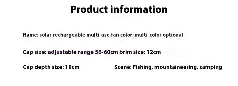Solar Powered Wide Brim Hat - UV Protection Outdoor Fishing Hat with Cooling Fan