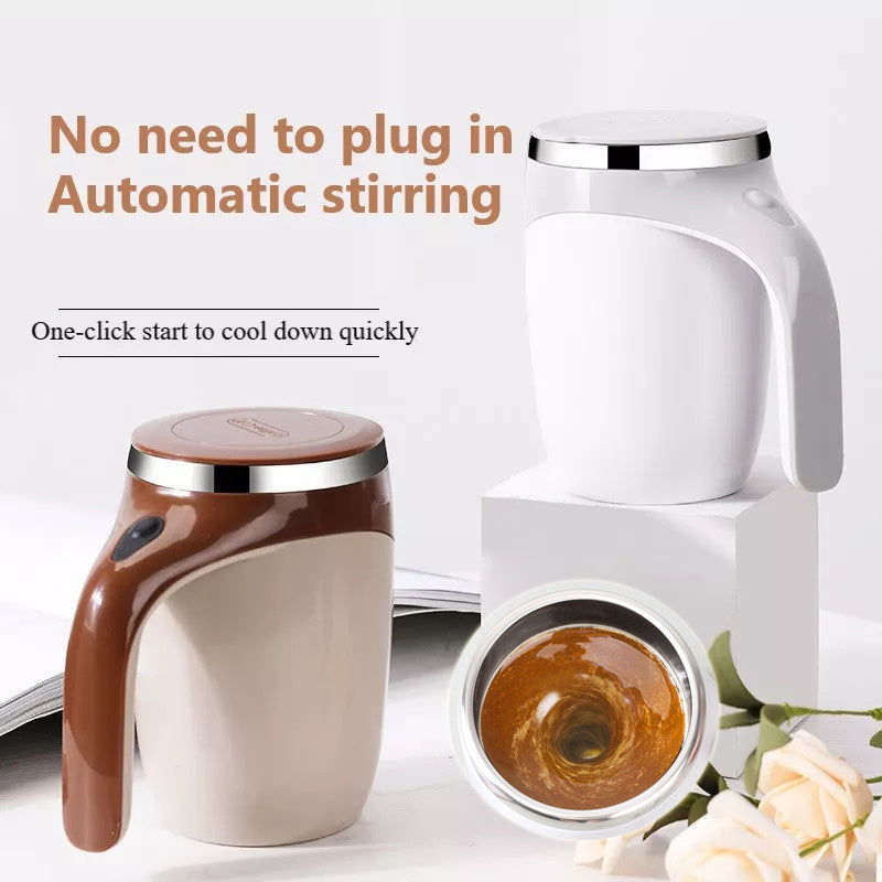 Rechargeable Model Automatic Stirring Cup Coffee Cup High Value Electric Stirring Cup Lazy Milkshake Rotating Magnetic Water Cup - GeeStatuS