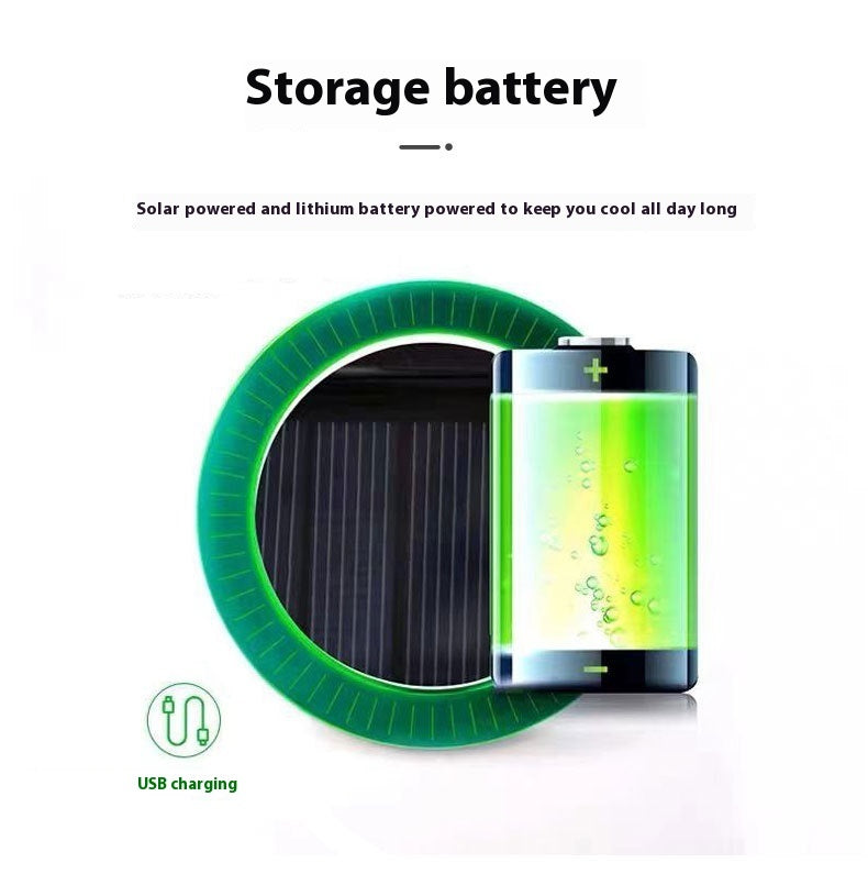 Solar Powered Wide Brim Hat - UV Protection Outdoor Fishing Hat with Cooling Fan